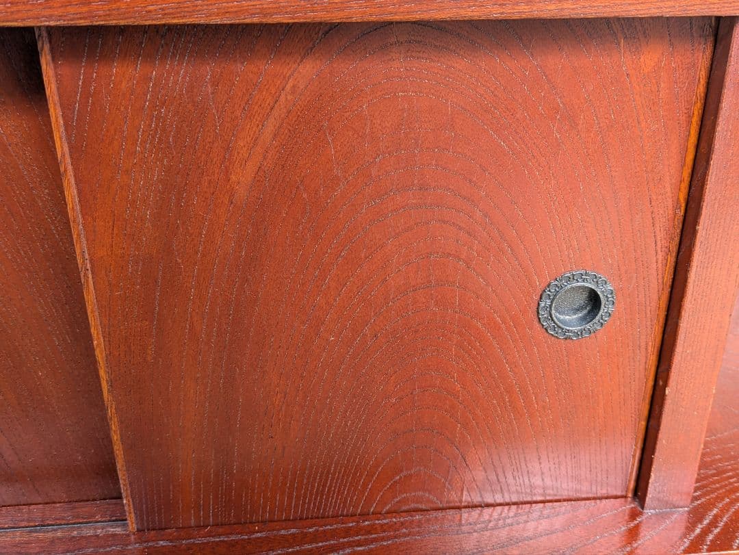 置き床　飾り棚　　無垢材　欅ケヤキ塗り　昭和レトロ