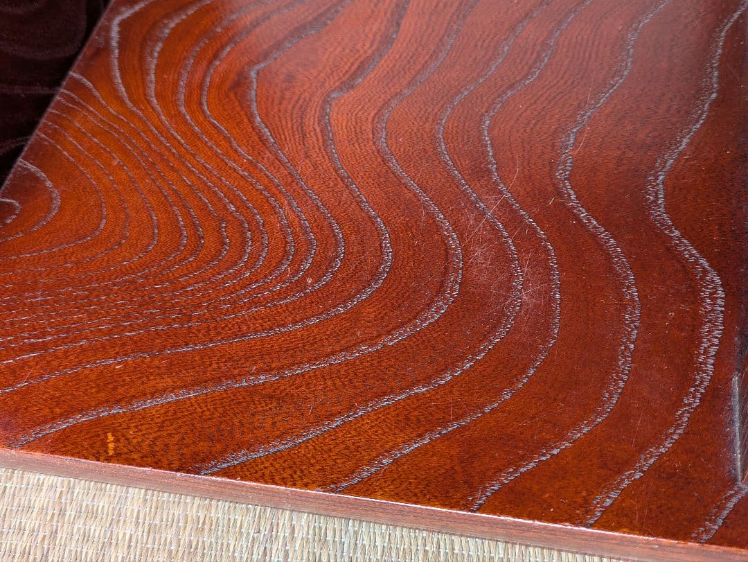 置き床　飾り棚　　無垢材　欅ケヤキ塗り　昭和レトロ