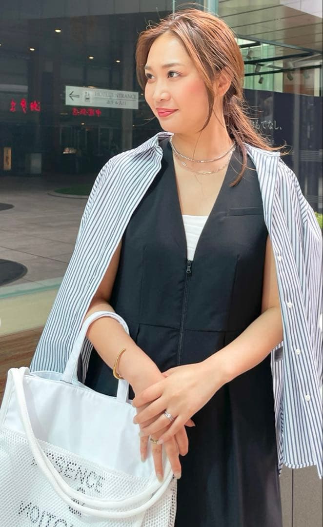 【美品】Oggiコラボ フロントファスナーオールインワン／LOUNIE