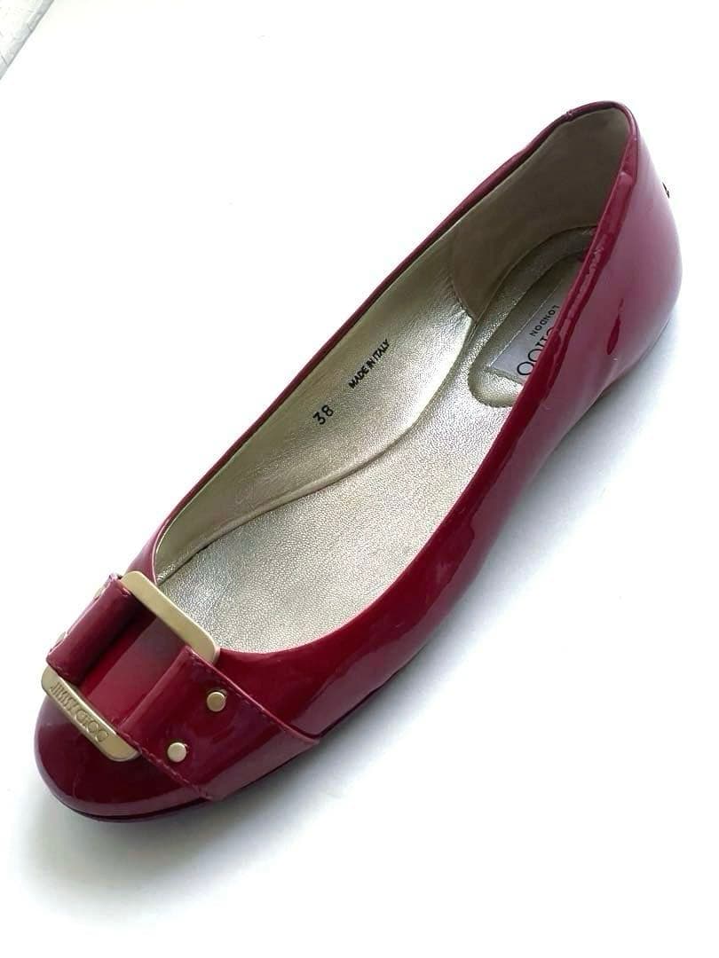 ジミーチュウ ラズベリーカラーフラットパンプス