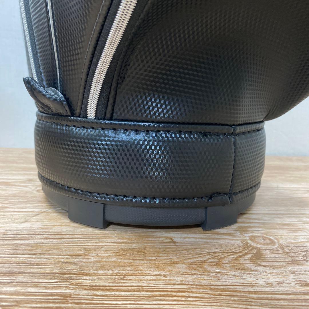 (美品) NEX ゴルフバッグ 合成皮革 黒/銀 中古