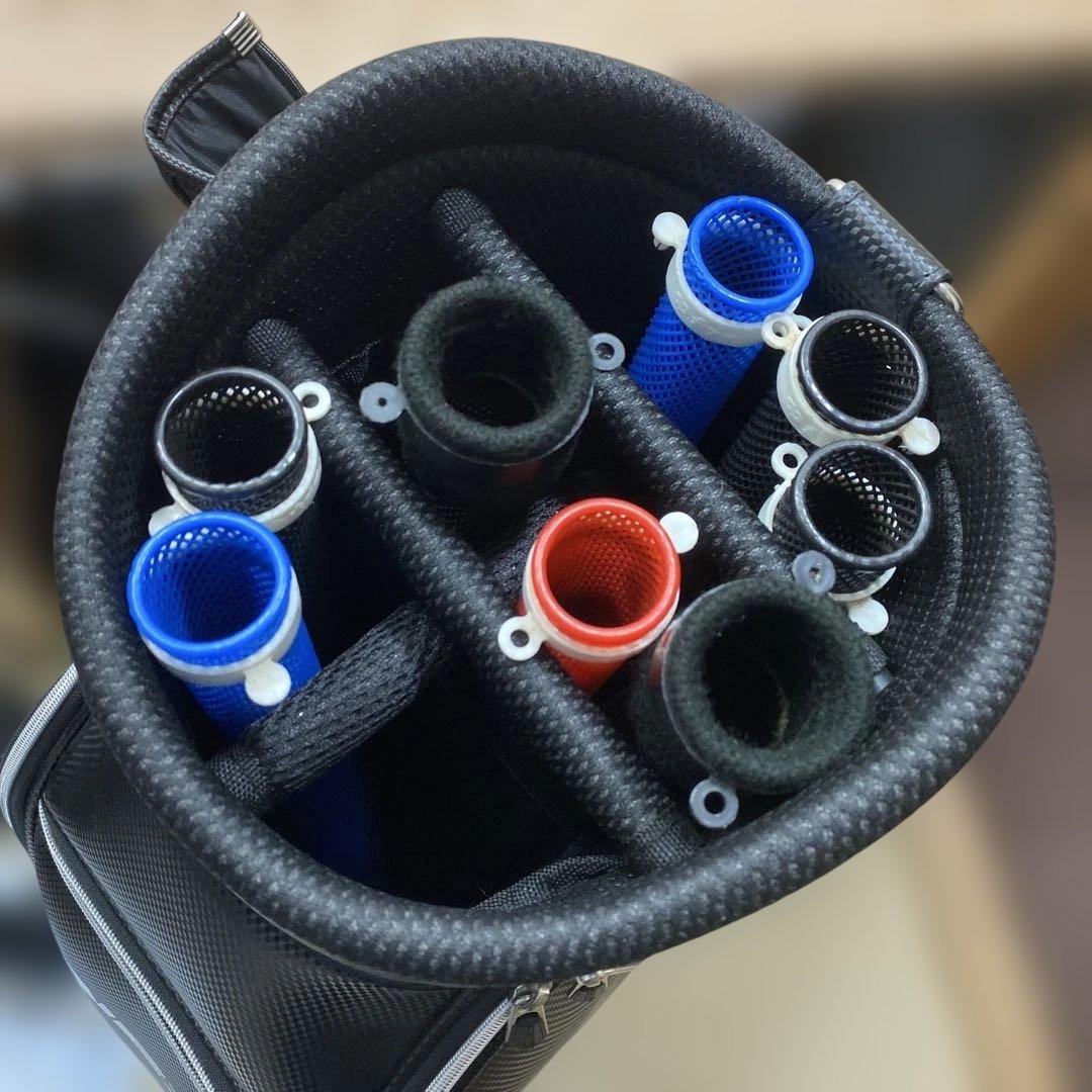 (美品) NEX ゴルフバッグ 合成皮革 黒/銀 中古