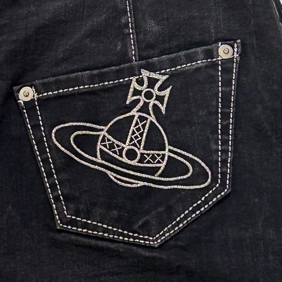 ヴィヴィアンウェストウッド　オリゾンティ　オーブロゴ&ボタン　キュロット 銀ラメ