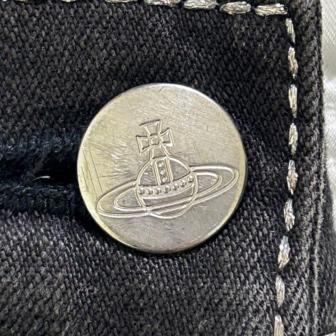 ヴィヴィアンウェストウッド　オリゾンティ　オーブロゴ&ボタン　キュロット 銀ラメ