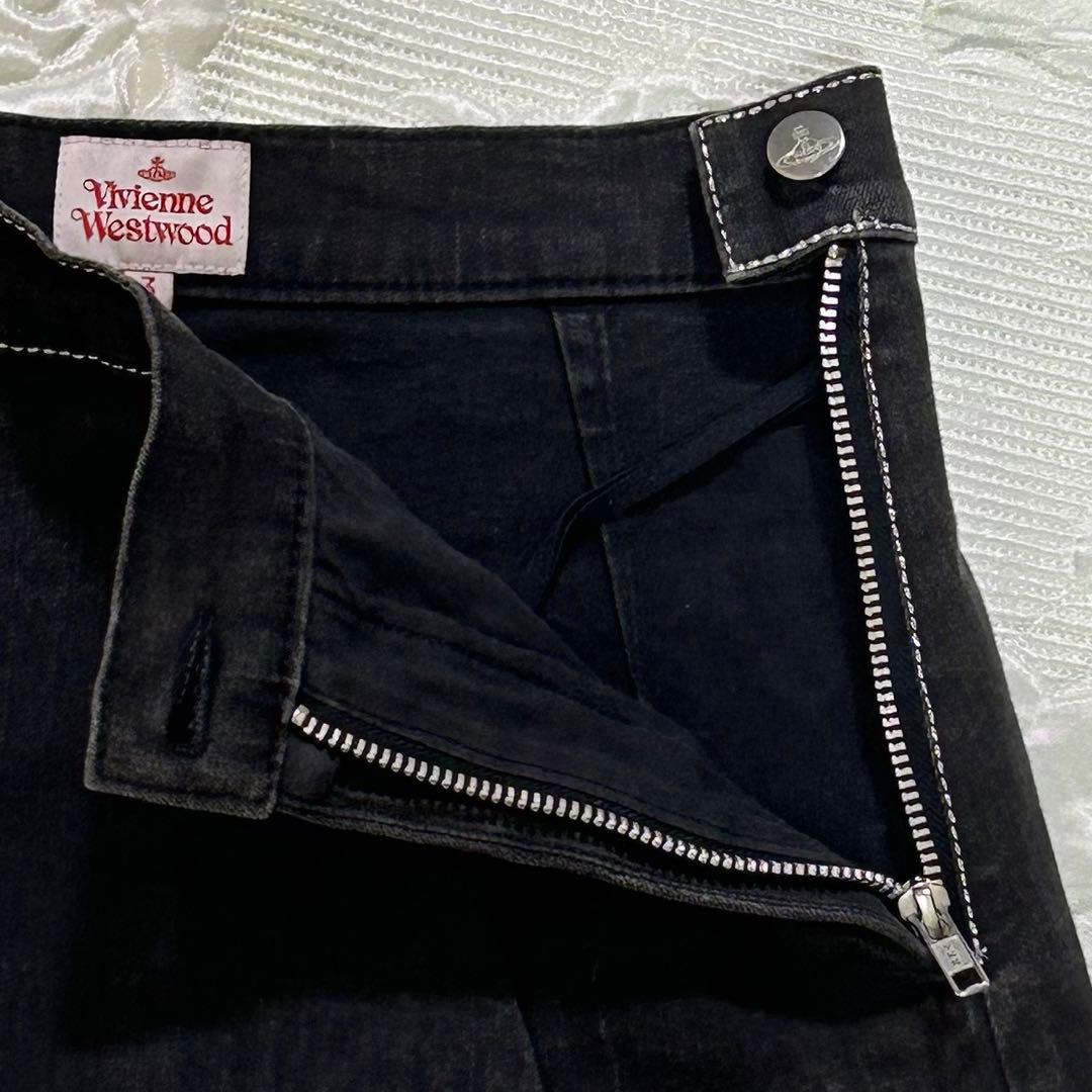 ヴィヴィアンウェストウッド　オリゾンティ　オーブロゴ&ボタン　キュロット 銀ラメ