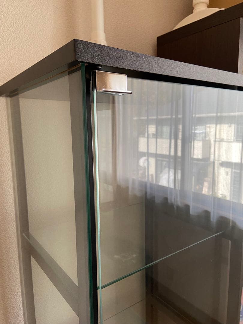 送料込み コレクションケース 5段 ブラック 強化ガラス 全面ガラス 組立て不要