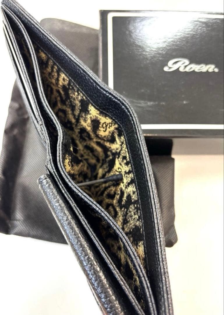 最終お値下げ❣️希少 ❣️ Roen ロエン 折り財布 ブラック レオパード
