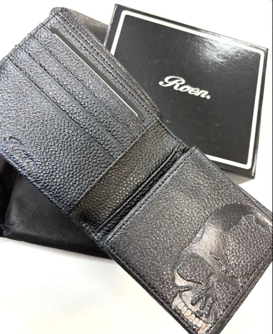 最終お値下げ❣️希少 ❣️ Roen ロエン 折り財布 ブラック レオパード