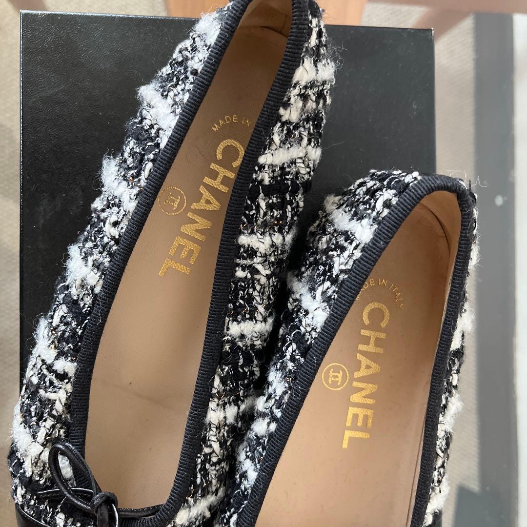 CHANEL ツイードフラットシューズ 35【大掃除価格】