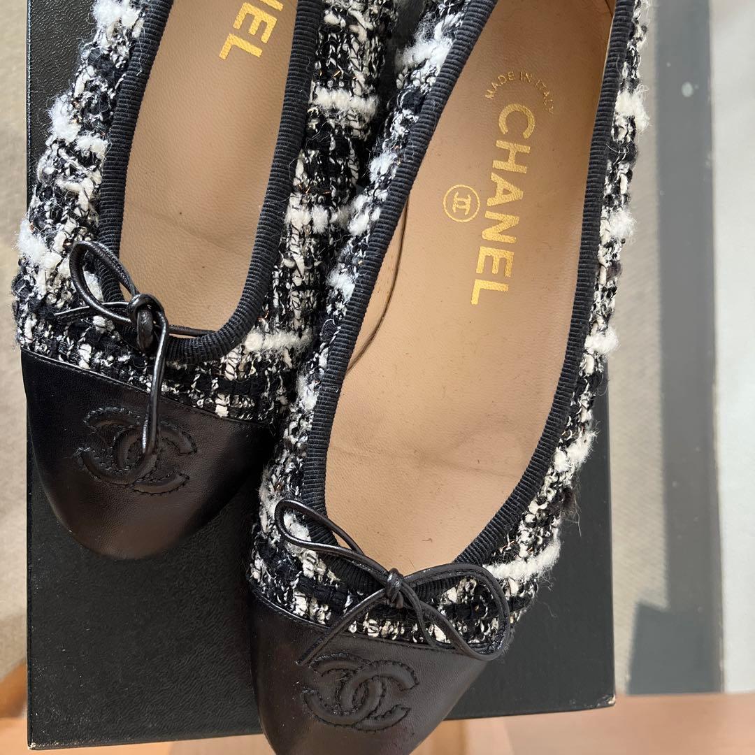 CHANEL ツイードフラットシューズ 35【大掃除価格】