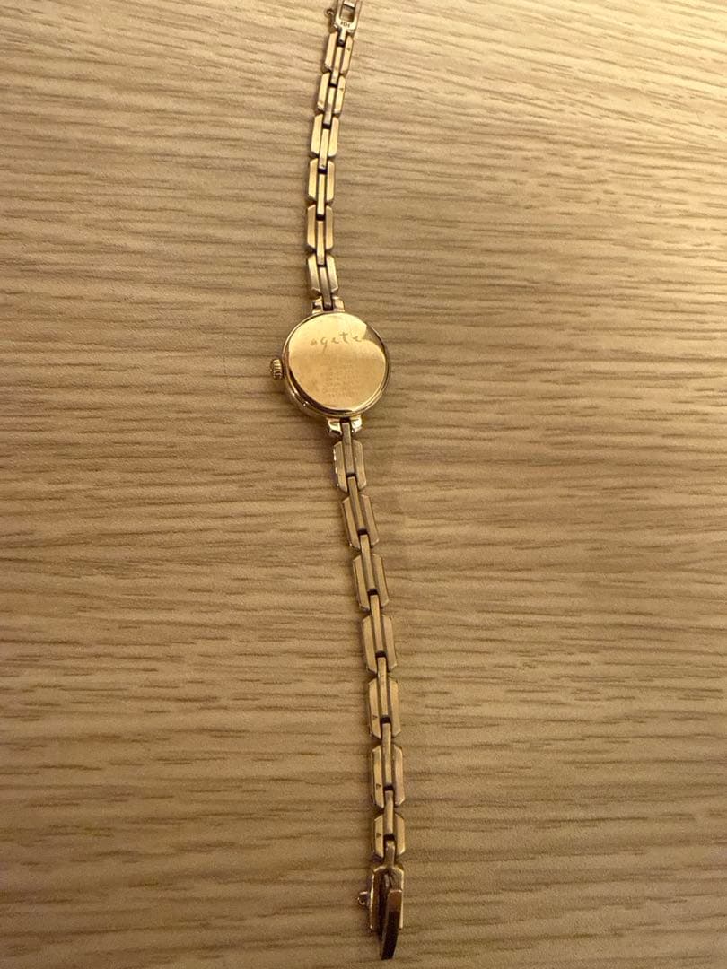 agete アガット ゴールドソーラー式腕時計
