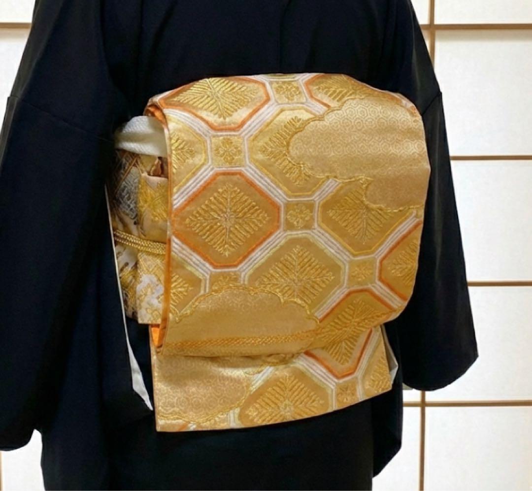 美品　黒留袖　袋帯　￼ ５点フルセット　結婚式　比翼仕立て　礼服　作家物　末広