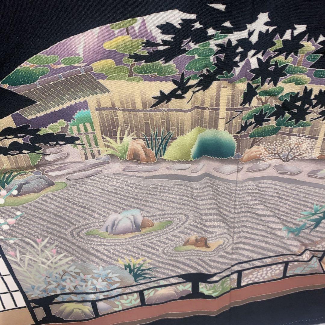 美品　黒留袖　袋帯　￼ ５点フルセット　結婚式　比翼仕立て　礼服　作家物　末広