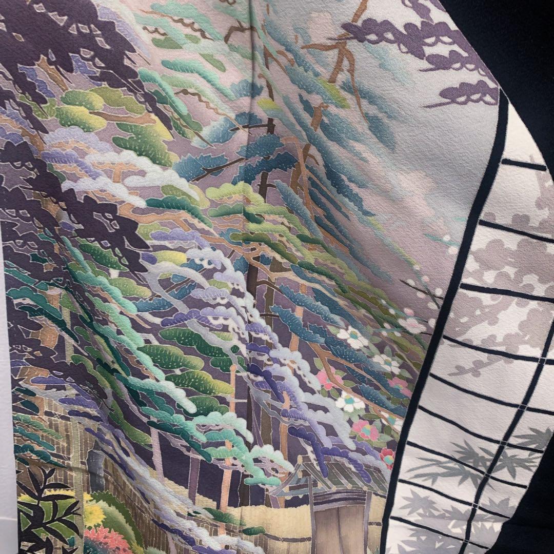 美品　黒留袖　袋帯　￼ ５点フルセット　結婚式　比翼仕立て　礼服　作家物　末広