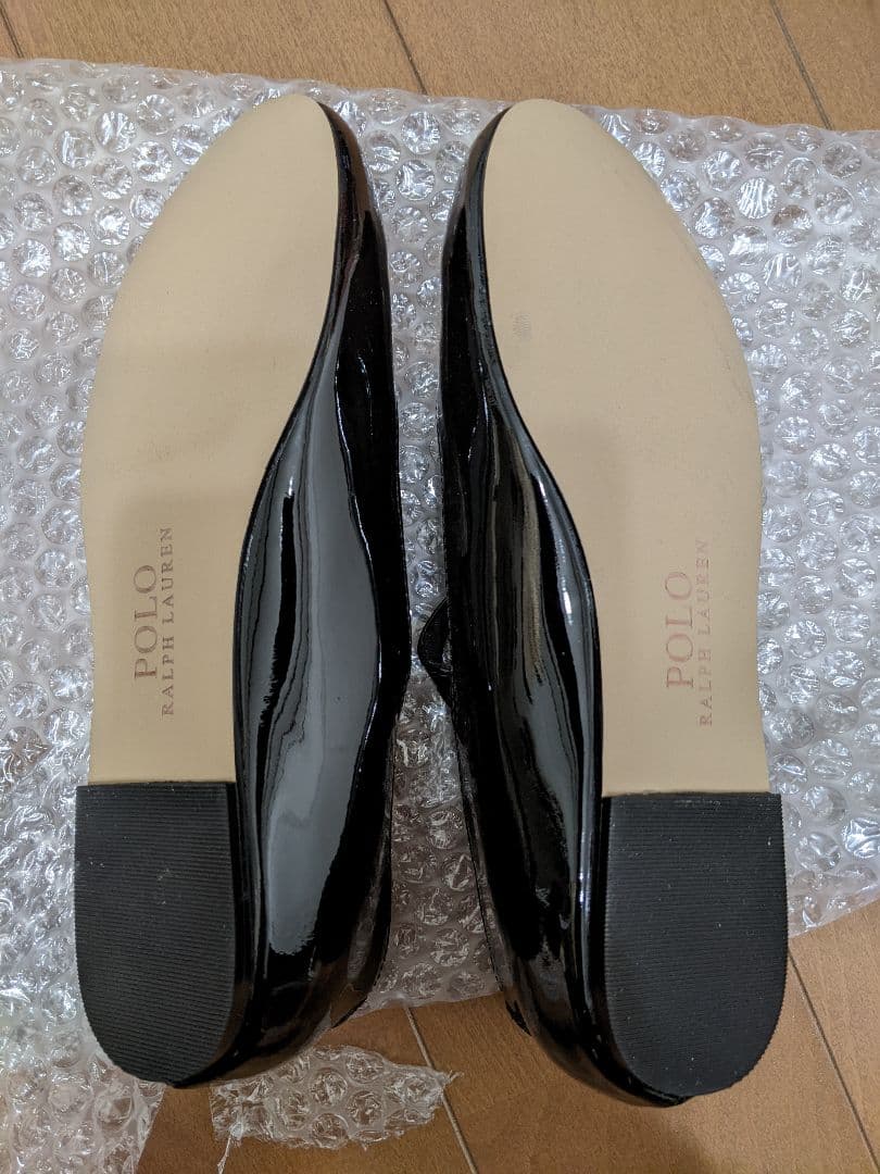 ラルフローレン パンプス ストラップバレエシューズ エナメルレザー