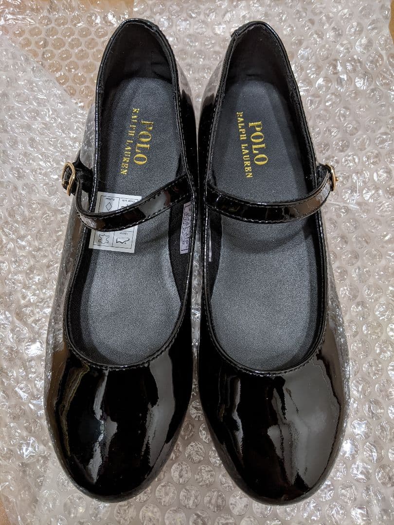 ラルフローレン パンプス ストラップバレエシューズ エナメルレザー