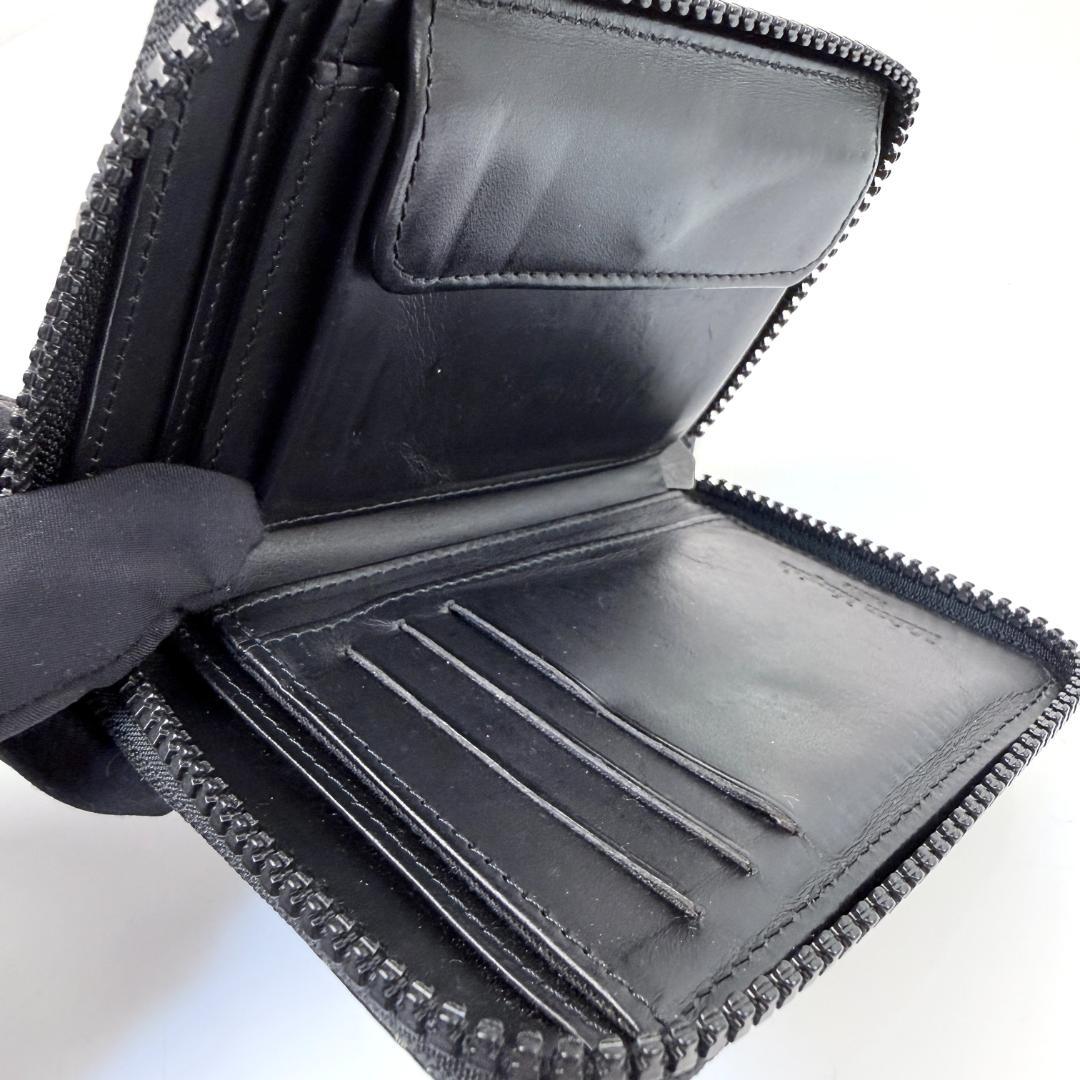 希少 2021SS メゾンマルジェラ ミニ財布 レザー ラウンドジップ ロゴ