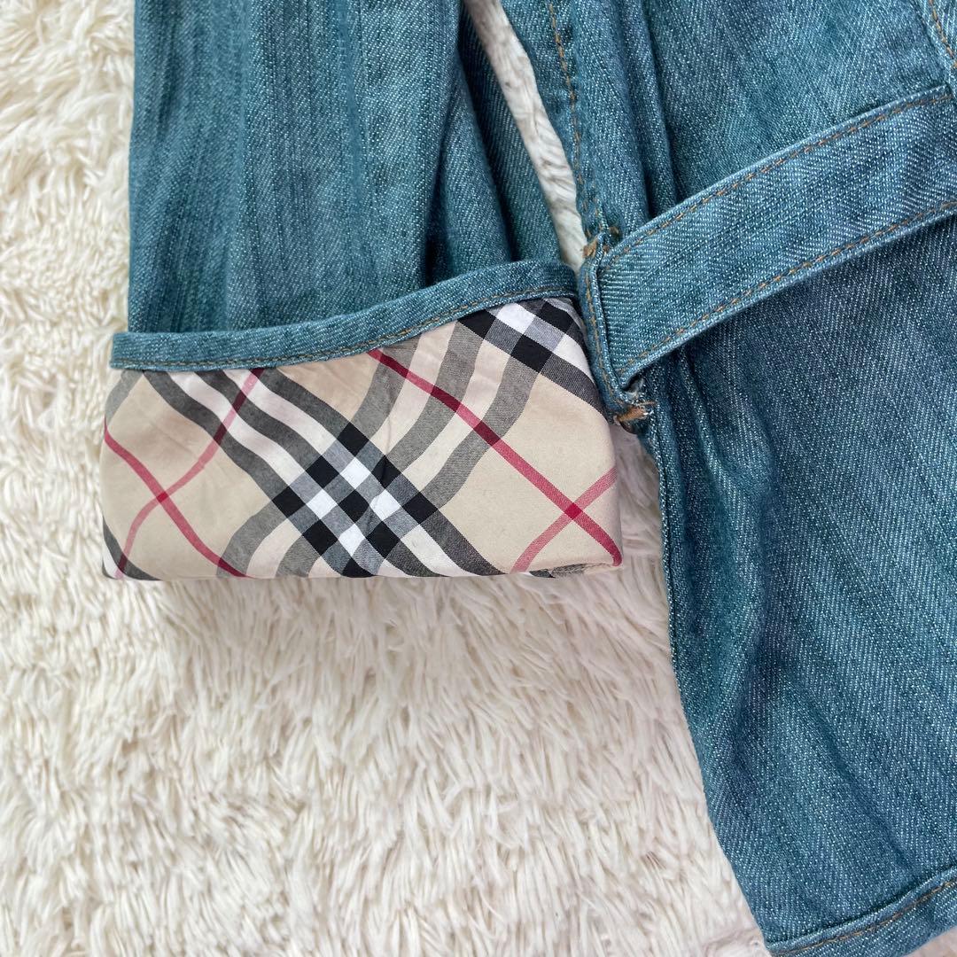 【希少サイズ44】バーバリーロンドン　ノバチェック　ブルー　デニムジャケット