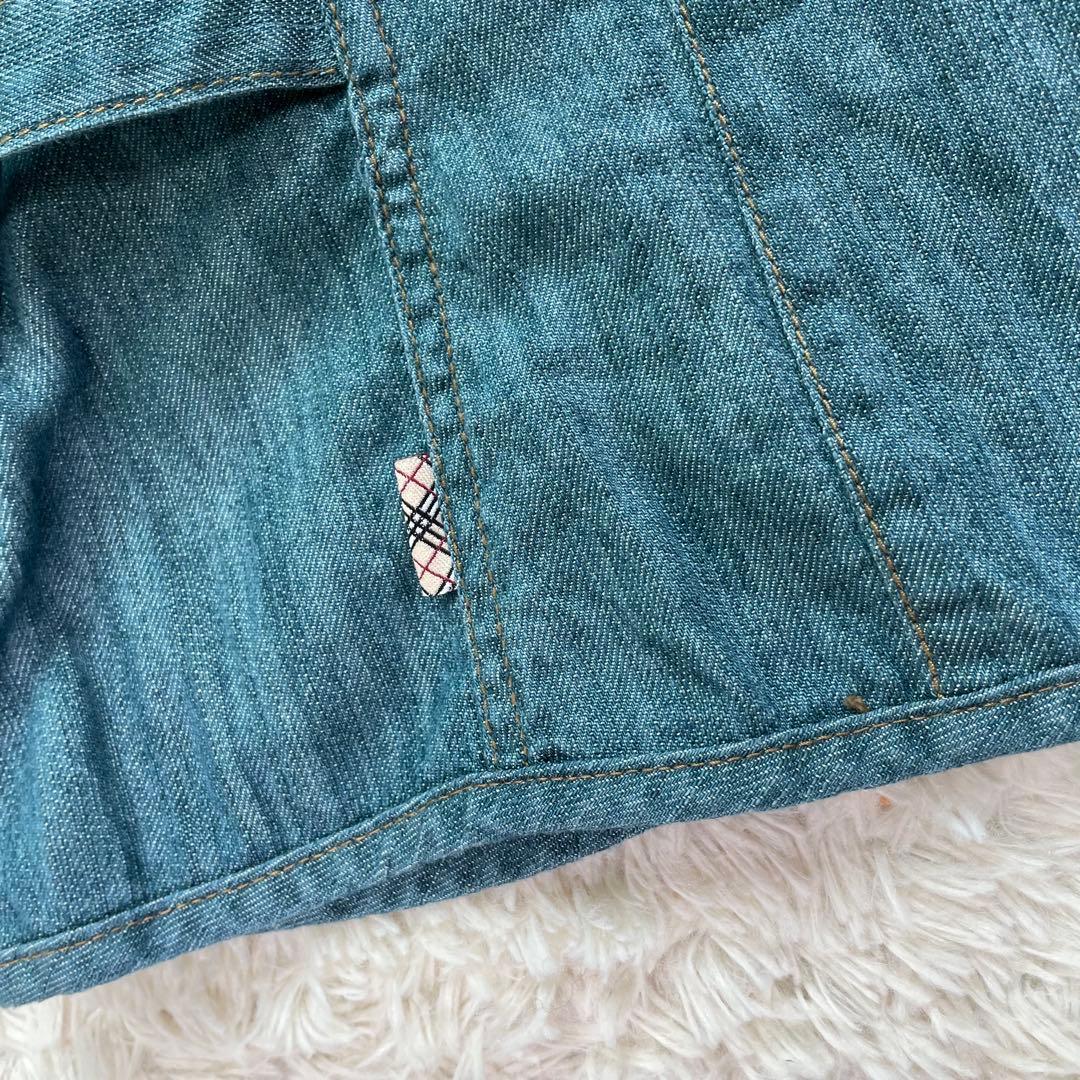 【希少サイズ44】バーバリーロンドン　ノバチェック　ブルー　デニムジャケット