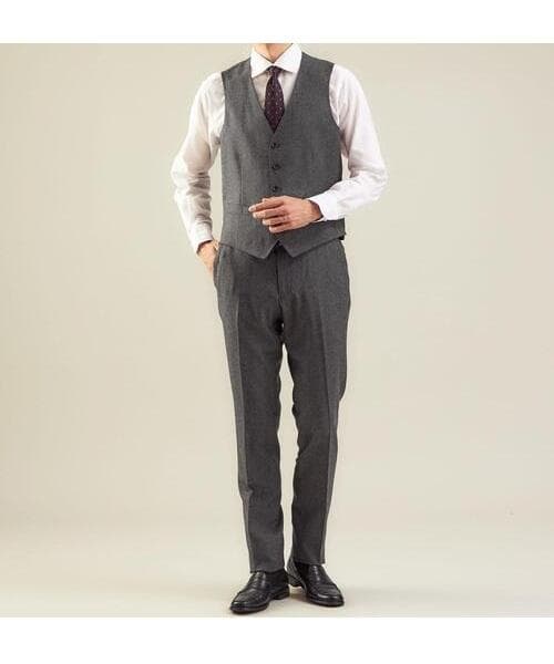 green label relaxing CANONICO フラノ無地 3ピース