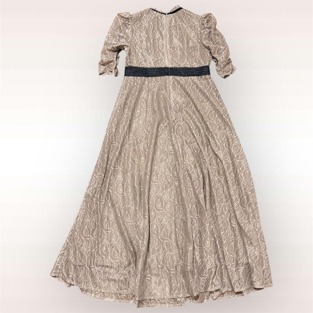 新品タグ付✨LEJA レジャ ウエストマークパフスリーブ総レースロングドレス M