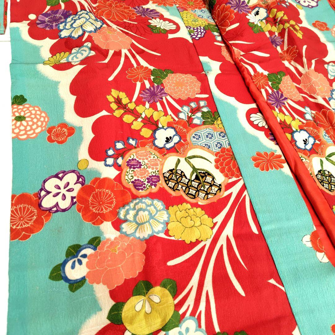 縮緬　アンティーク長襦袢　大正ロマン