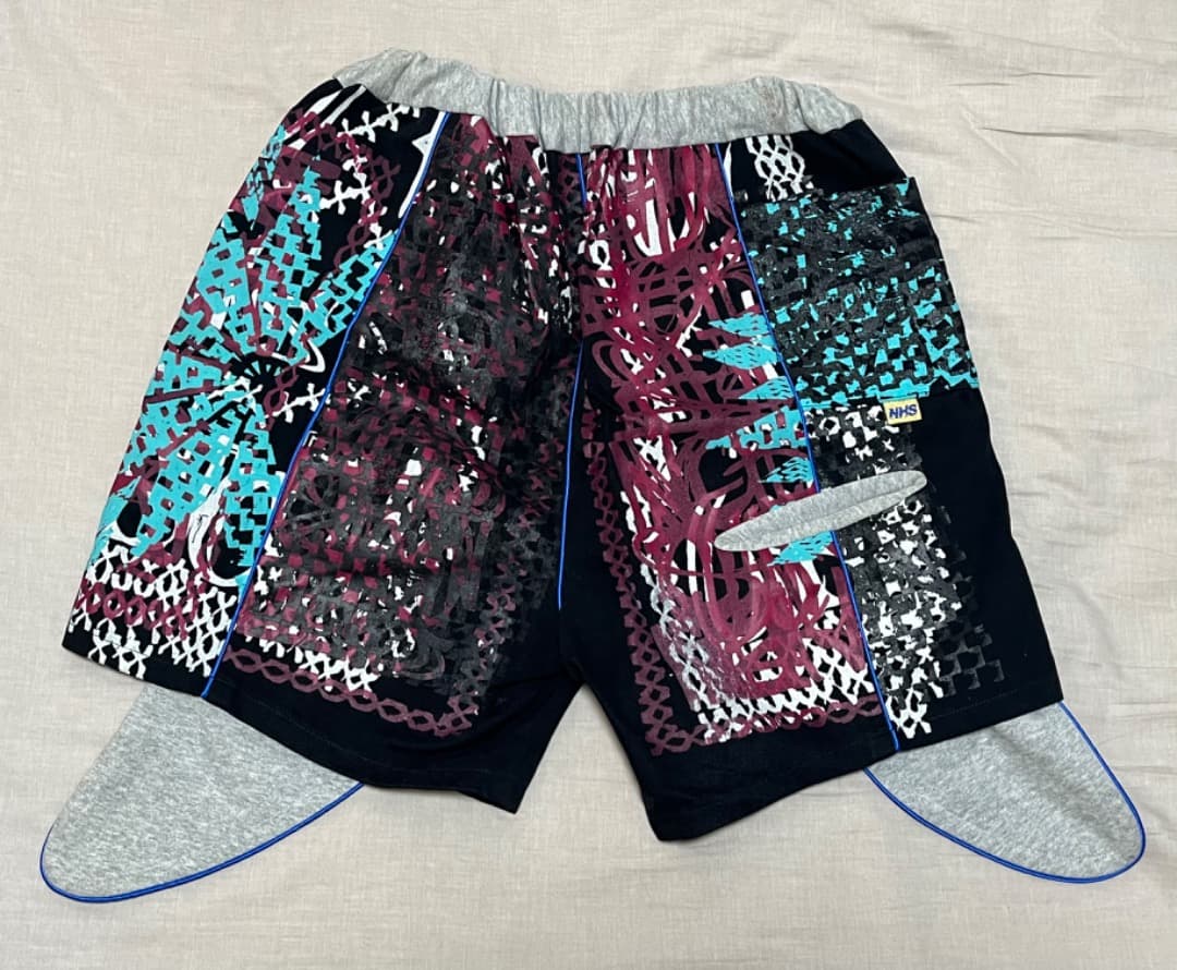 DR.NOKI ブラックキャンバス地ショートパンツ