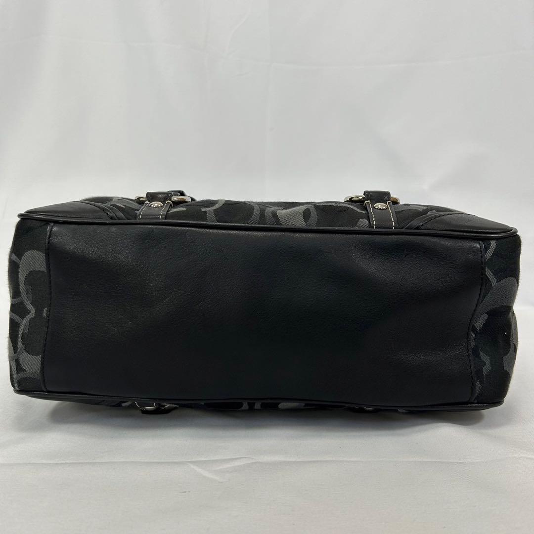 【極美品】コーチ 15669 トートバッグ シグネチャー ナイロン レザー 黒