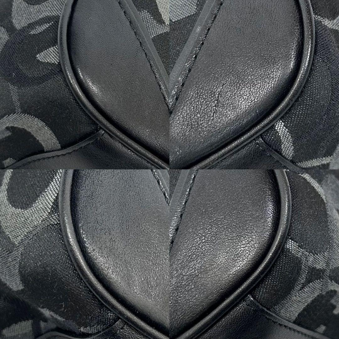 【極美品】コーチ 15669 トートバッグ シグネチャー ナイロン レザー 黒