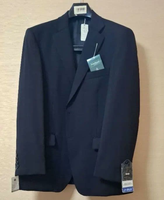 メンズスーツAB5(ウェスト86)ダークブルー ストライプ ブレザーパンツセット