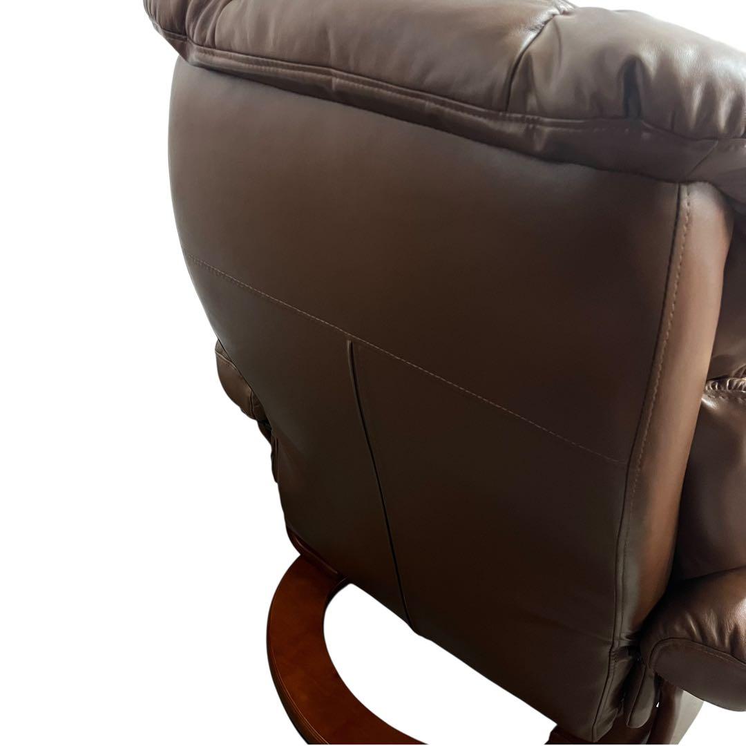 パーソナルチェア オットマン付き 本革 レザー