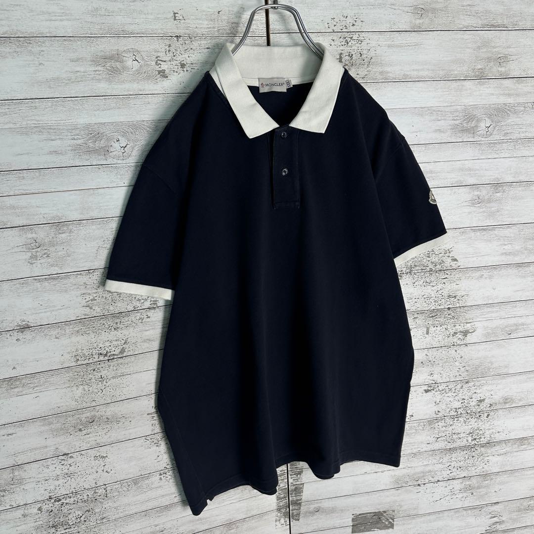 10615【美品・QR確認済み】モンクレール☆希少2XLサイズ定番ポロシャツ