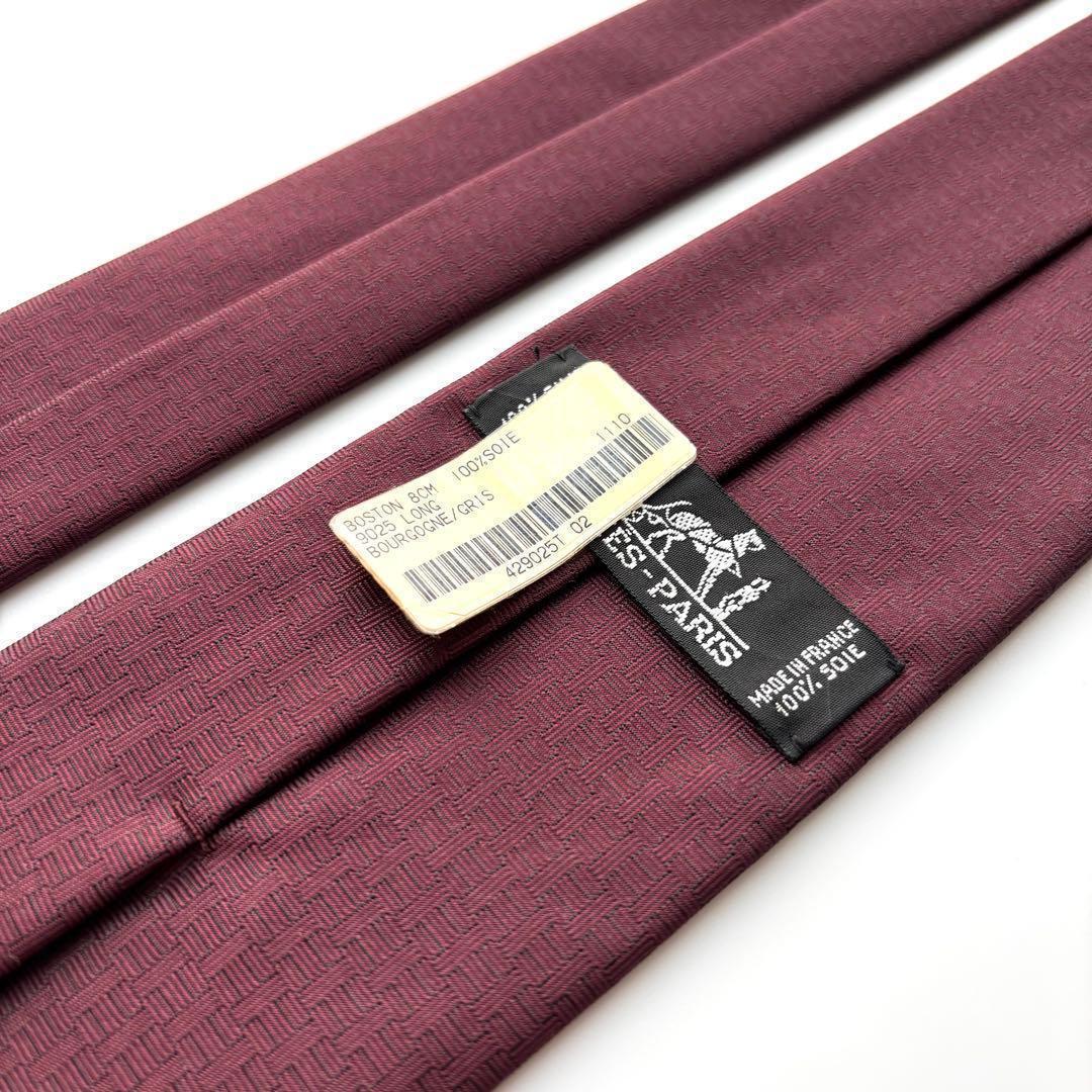 ꧁新品未使用꧂ エルメス ネクタイ 無地 ソリッド ファソネ ドラゴン ボルドー