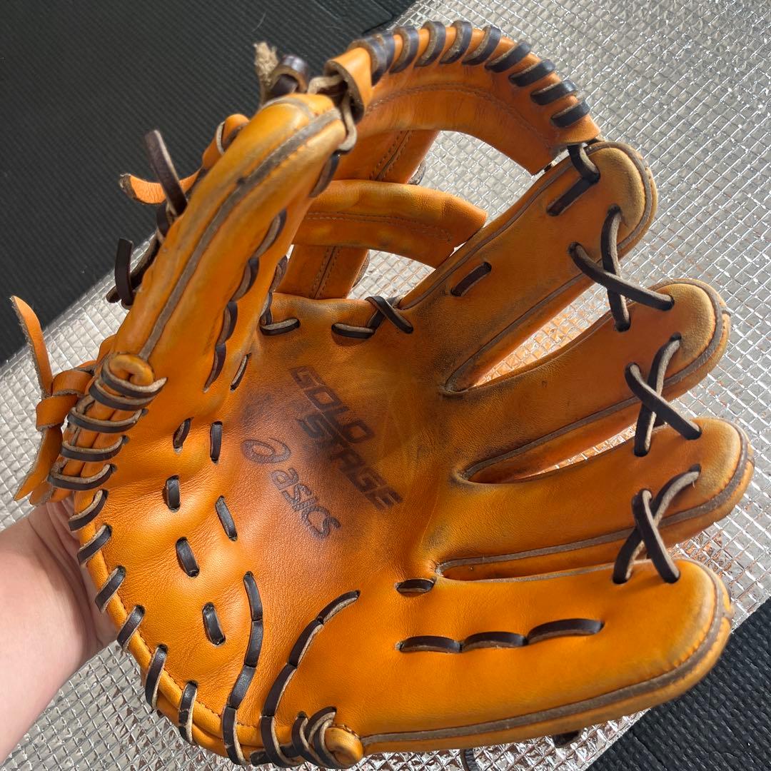 硬式グローブ オレンジ