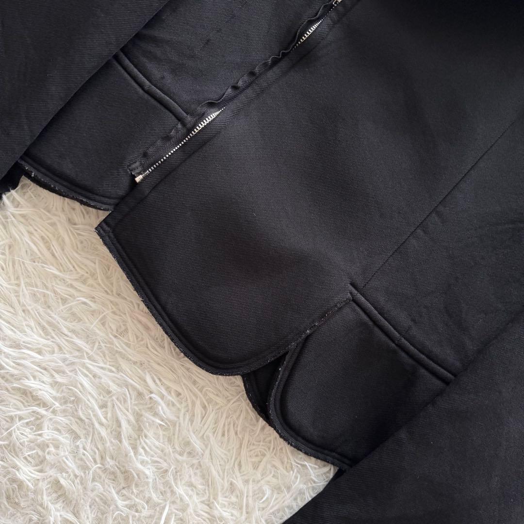 コムデギャルソン AD2004　ライダースジャケット 縮絨加工　フリル 黒　M