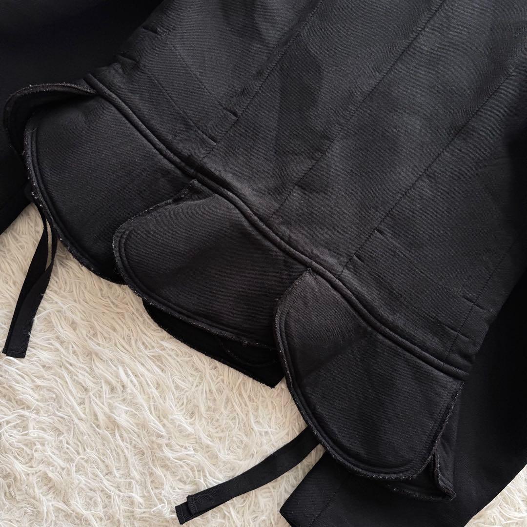 コムデギャルソン AD2004　ライダースジャケット 縮絨加工　フリル 黒　M