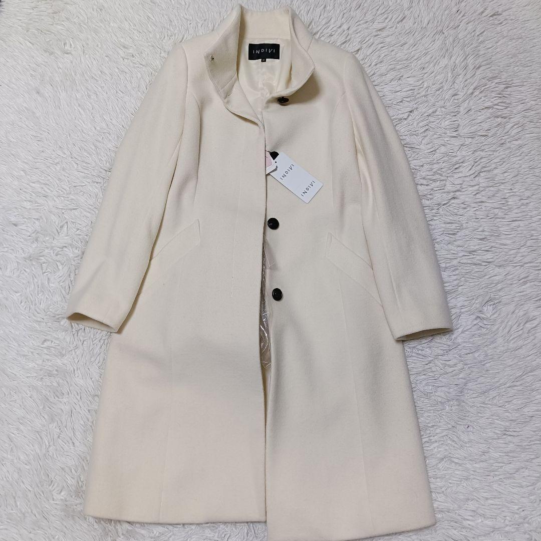 新品 INDIVI アウター コート 高級素材 ウール 羊毛 カシミヤ 38