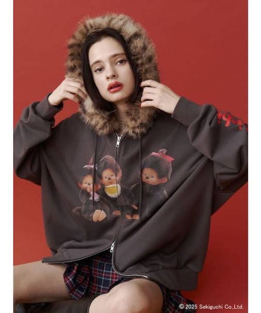 モンチッチ jouetie ファー付きパーカー