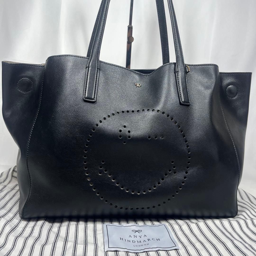 ✨人気✨アニヤハインドマーチ スマイリー 大容量　A4可 トートバッグ スマイル