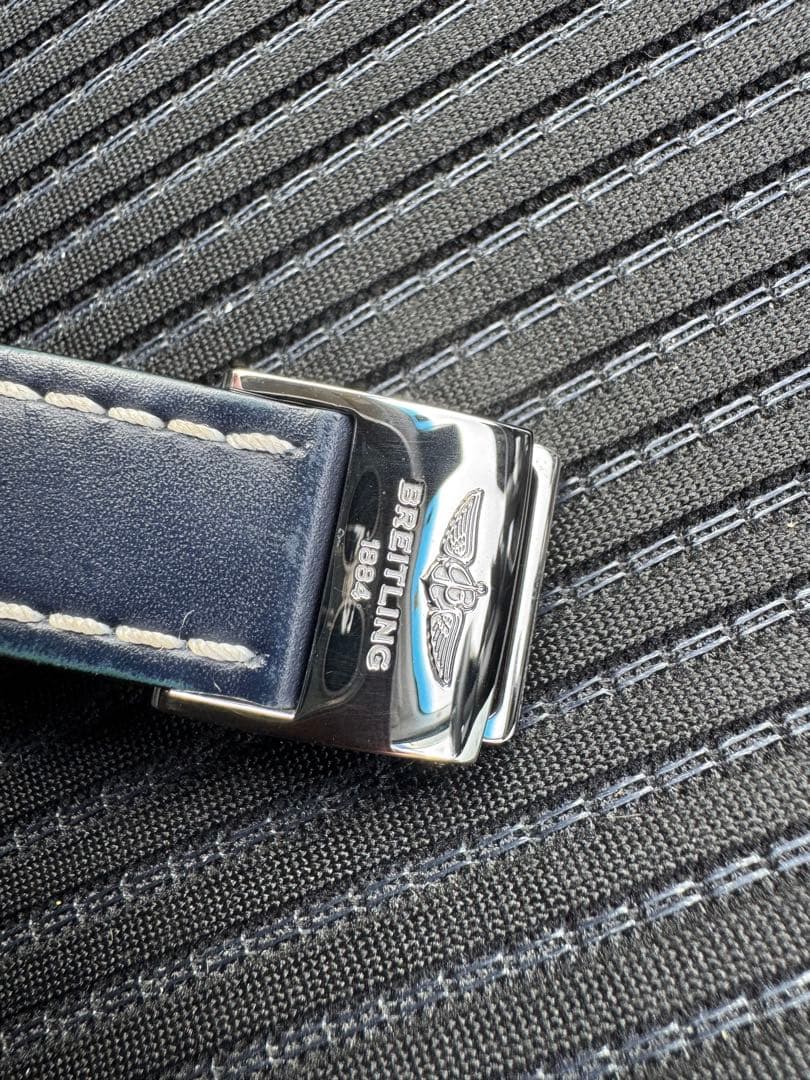 ブライトリング レザーベルト ネイビー 20mm