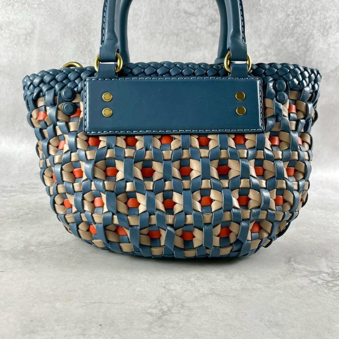 【未使用級】COACH コーチ カゴバッグ ブルー系 2044-603