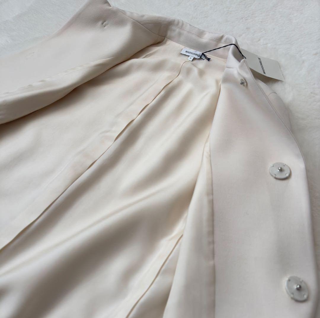 未使用　マディソンブルー ロング オーバーポンチョ　シルク混　アイボリー 00