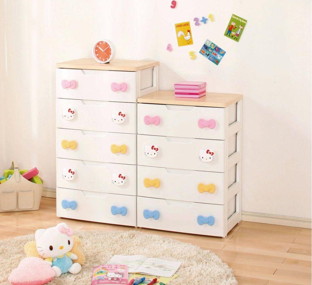 特価！！ アイリスオーヤマ ハローキティ 5段 チェスト タンス 洋服タンス