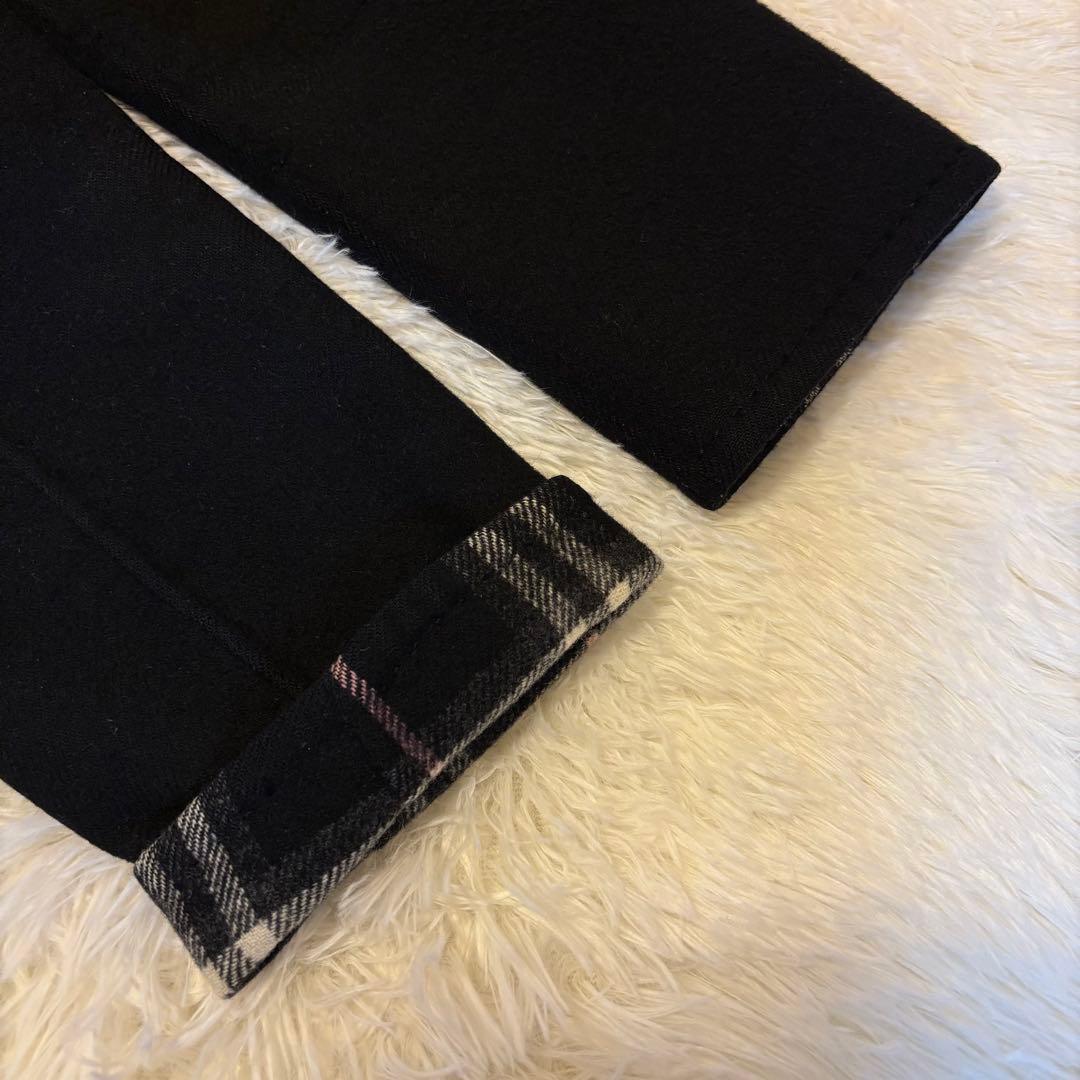 【美品/L】バーバリーロンドン チェスターコート カシミヤ混 Aライン ブラック