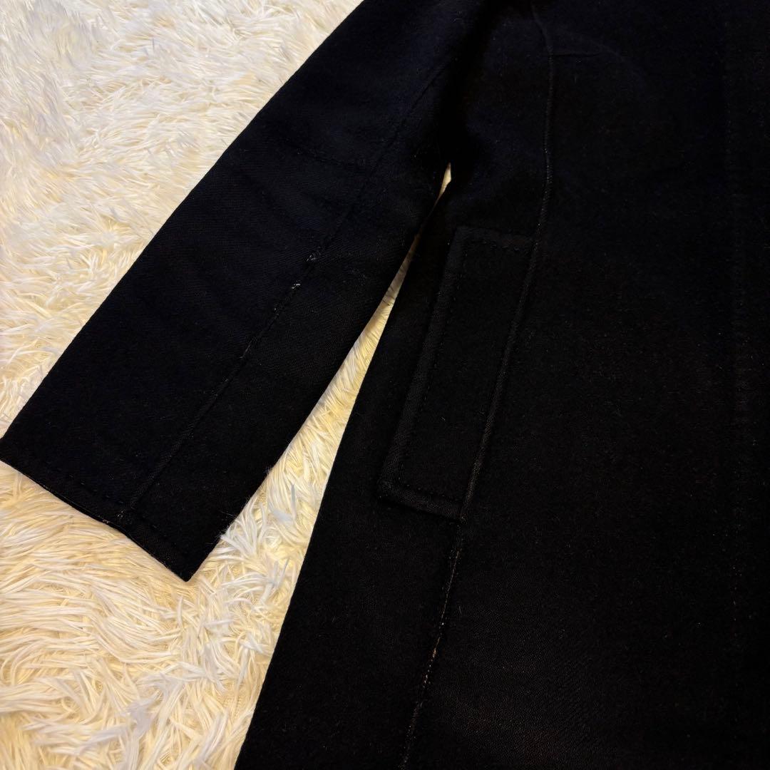 【美品/L】バーバリーロンドン チェスターコート カシミヤ混 Aライン ブラック