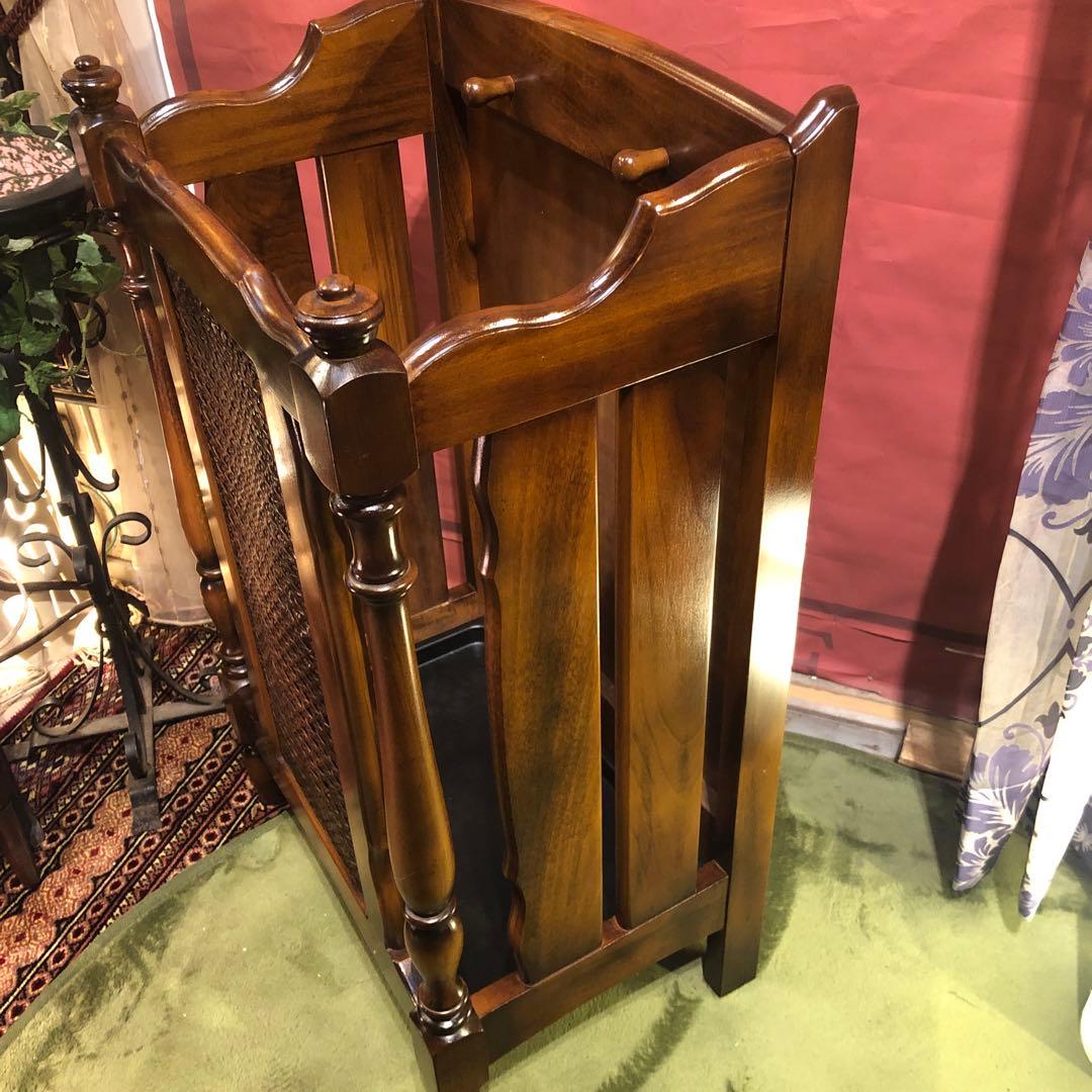 カリモク　ヴィンテージ コロニアル レインラック　傘立て