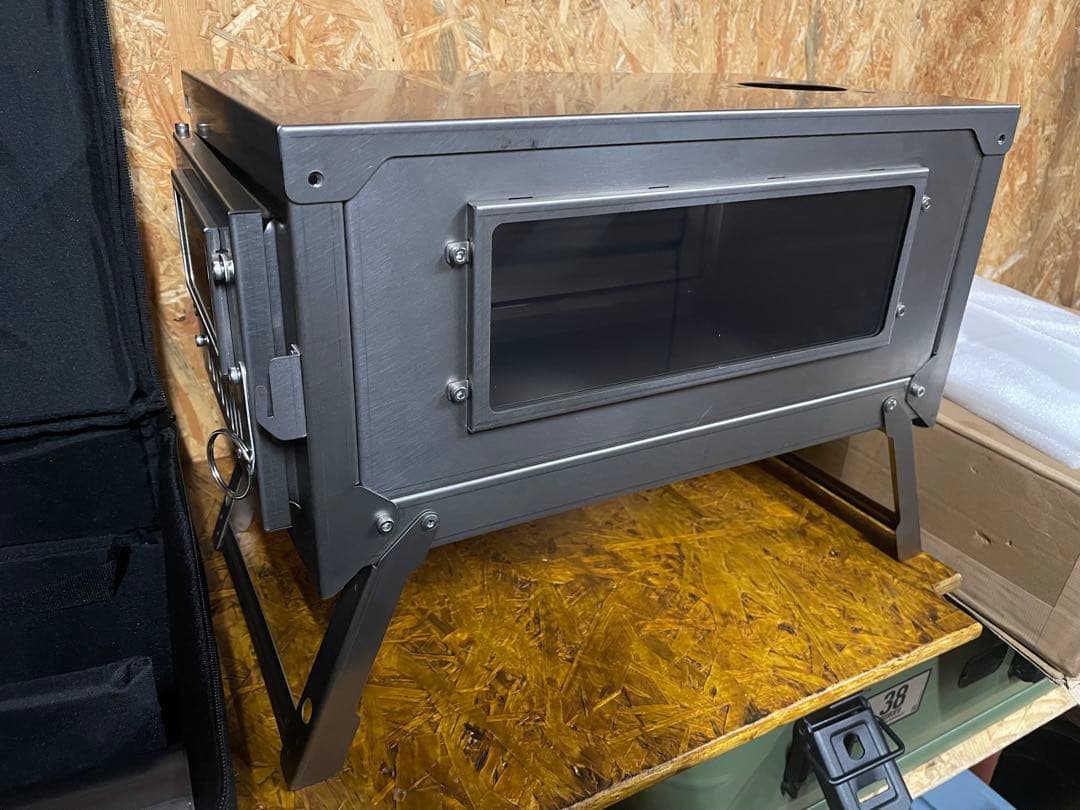 Soomloomチタン製薪ストーブ折り畳み式FIERY二次燃焼 巻き煙突