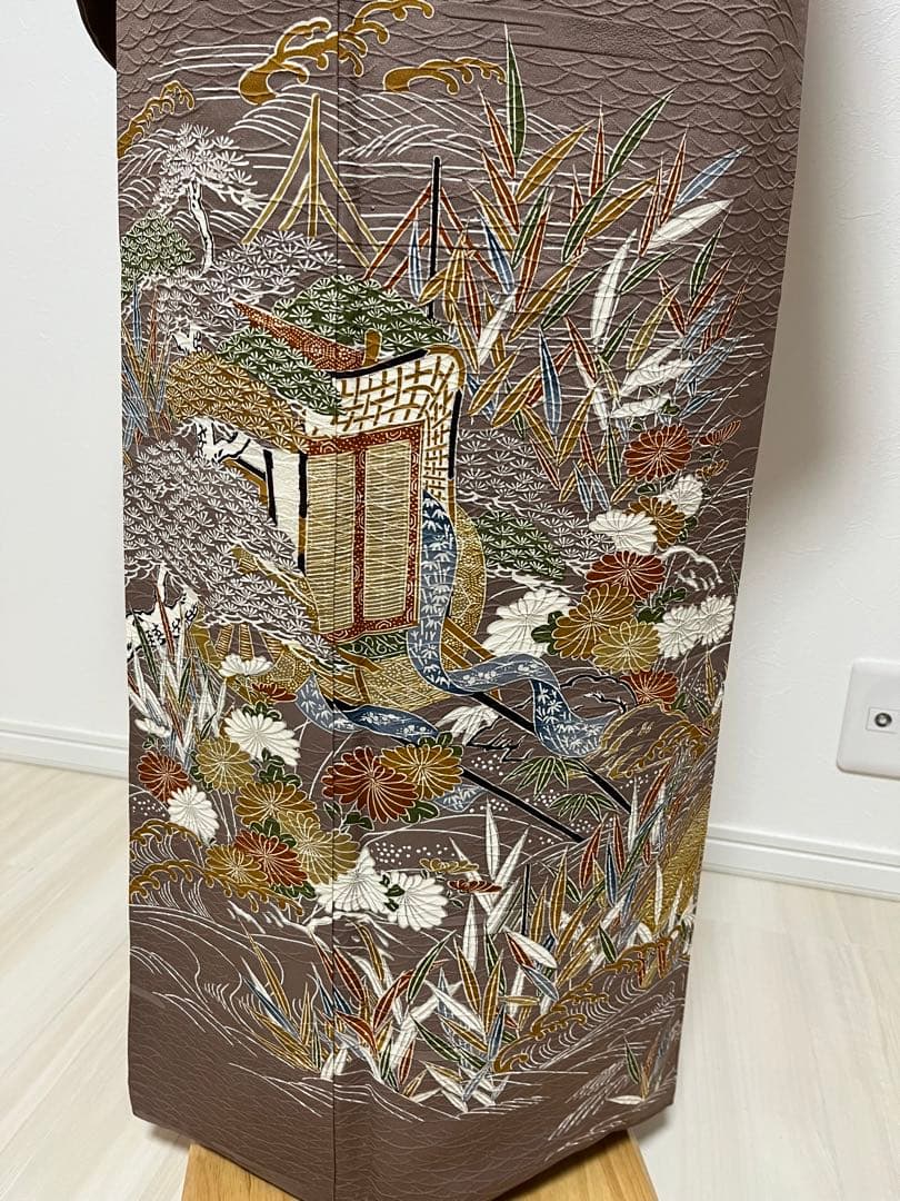 茶色の色留袖着物