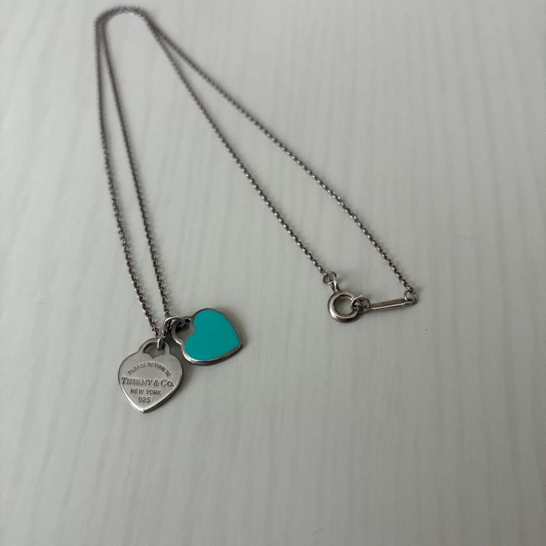 Tiffany & Co. ブルーダブルハート ネックレス