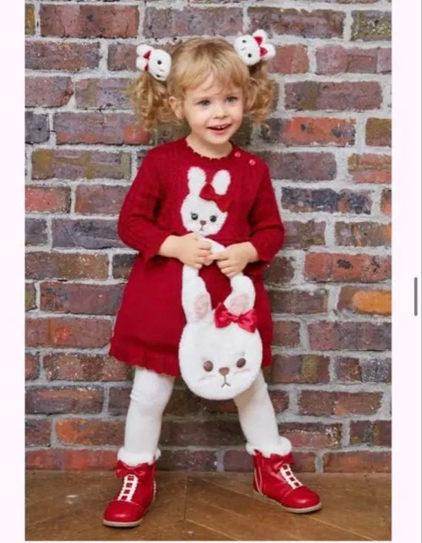 ShirleyTempleシャーリーテンプルうさぎリボンニットワンピース 110